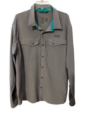Stio Men's CFS LS Fishing Hiking Snap Longsleeve Shirt Grey XL UPF 50+ Gorpcore